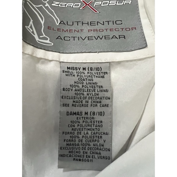 ZEROXPOSUR Women's 8/10 White Winter Jacket Plush Ski Snow Coat Activewear - Picture 6 of 6